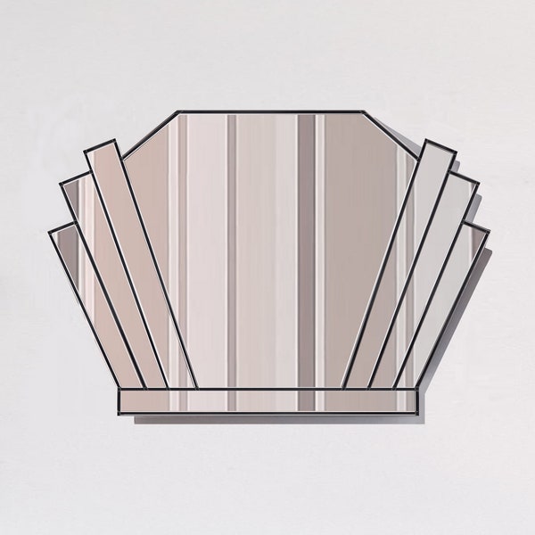 Antique Art Deco Fan Mirror Etsy
