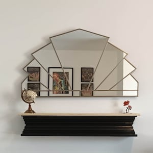 Over mantle Large Art Deco Mirror, Art Deco Mirror, Wall Mirror, Large Mirror, Art Deco