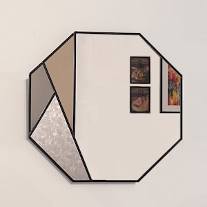 Miroir contemporain teinté octogonal