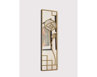 Art Deco Mirror, Rose Mackintosh Style Stain Glass Effect Mirror, Wall Mirror, JPC Mirrors Mackintosh Style Mirror, Gift