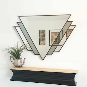 Tinted Art Deco Fan Mirror, 1920&#39;s Style Wall Mirror, Art Deco Mirror, British Made Mirrors