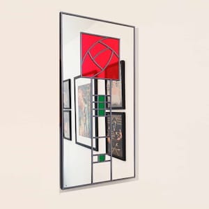 Rennie Mackintosh Style Stained Glass Effect Mirror Art Nouveau Mackintosh Handmade