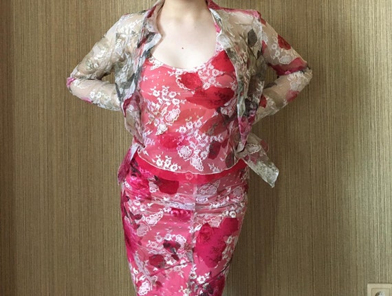 Vintage Italian Vintage Floral Lace Co-Ord Matchin