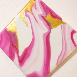 Arte mural abstracto, Magenta, oro, blanco rosa y arte abstracto, Impresión de arte mural, Pintura abstracta, Pintura minimalista abstracta