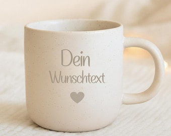 Personalized mug with custom text | Ceramic mug | Gift for girlfriend, wife, or husband | Stoneware engraving | Coffee gift | Christmas gift
