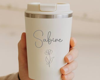 Personalisierter Becher mit Namen | Thermobecher | Kaffeebecher mit Gravur | Geschenk Weihnachten | Geschenkidee Mann, Freundin, Frau