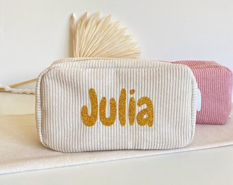 Personalized cosmetic bag with name | Make-up bag | Toiletry bag | Gift for wife and mom | Birthday gift | Toiletry bag