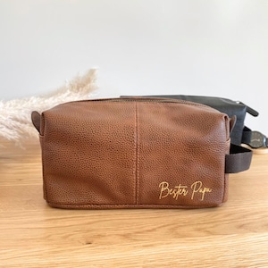 Personalisierte Kulturtasche Bester Papa | Geschenkidee Männer | Herren Mann | großer Kulturbeutel Mit Namen | Geschenk Opa, Bruder, Freund