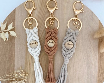 Macrame keychain personalized with engraving | pendant | bag pendant |