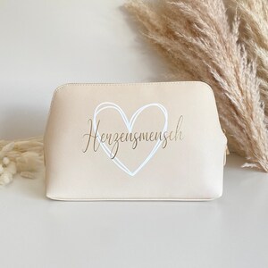 Herzensmensch Kosmetiktasche | Schminktasche | Kulturtasche | Geschenk Frau Mama | Geburtstagsgeschenk | Kulturbeutel | Geschenkidee