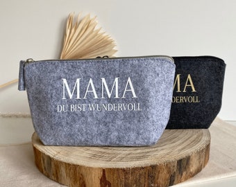 Personalisierte Kosmetiktasche | Schminktasche | Kulturtasche Geschenk Frau Mama  Geburtstag | Beste Mama |Kulturbeutel | Muttertagsgeschenk