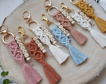 Macrame keychain personalized | Trailer | Available in various colors | Keychain | Bag charm | Perfect gift