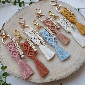 Macrame keychain personalized | Trailer | Available in various colors | Keychain | Bag charm | Perfect gift