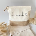 Personalized cosmetic bag with name | Make-up bag | Toiletry bag | Gift for wife and mom | Birthday | Jute | Toiletry bag | JGA product logo