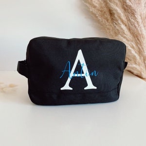 Trousse de toilette personnalisée avec initiale et nom | idée cadeau homme homme homme | grande trousse de toilette cadeau papa, grand-père, frère, ami
