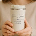 Gift for a teacher | Farewell gift | School leaving gift | Thank you gift idea | Engraved mug for a teacher with a heart | Thermal mug product logo