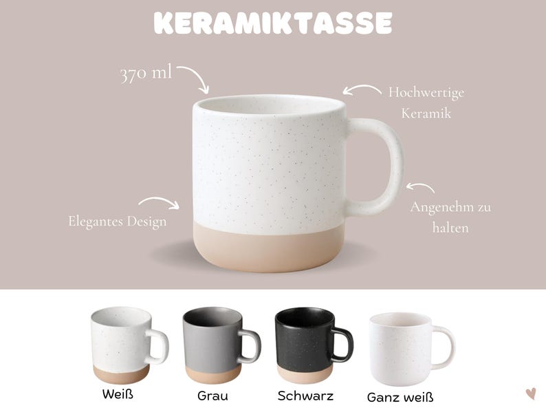 Personalized Mug Best Grandma | Mom Dad Gift Wife Girlfriend Mom | Birthday, Mother's Day, Easter, Stoneware Ceramic Engraving Coffee Tea image 7