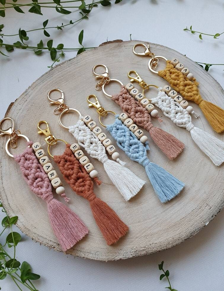 Personalized Macrame Keychain | Pendant | Available in Various