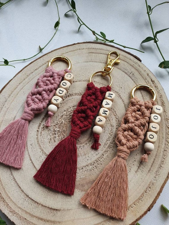 Personalized Macrame Keychain