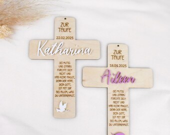 KOMI Croce da parete cattolica da 15,2 cm, regalo per battesimo per ragazze, decorazione da parete religiosa, regalo per battesimo cattolico, regalo per la prima comunione, regali Recuerdos Para
