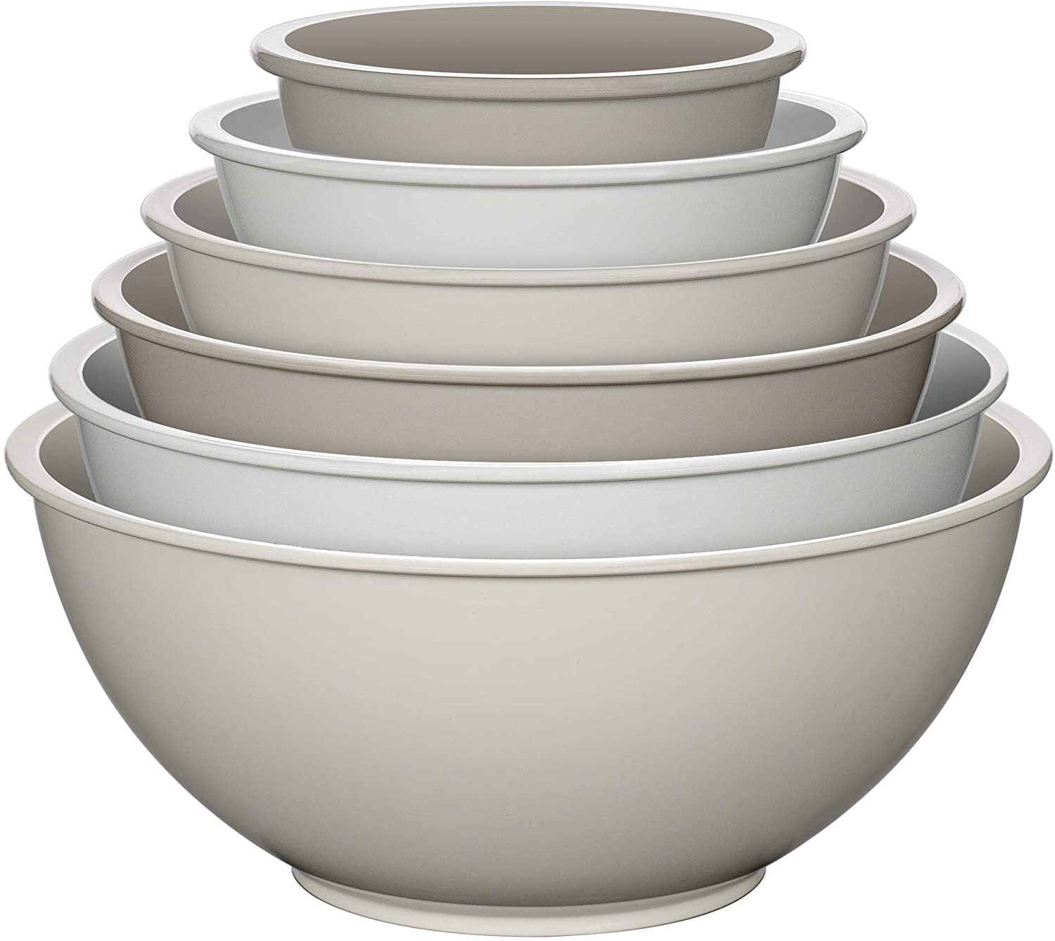 Plastic Mixing Bowls Set, 6 Pcs Serving Bowls for Kitchen Cooking