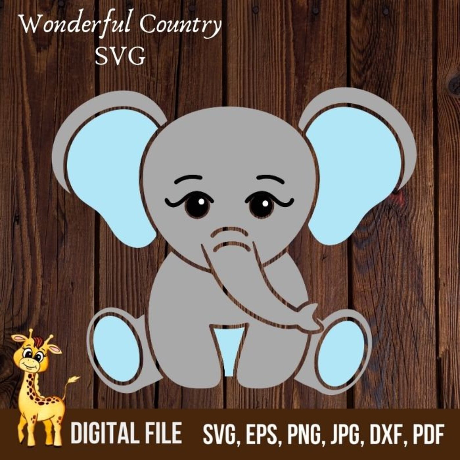 Baby elephant boy SVG vector clip art baby shower birthday Etsy