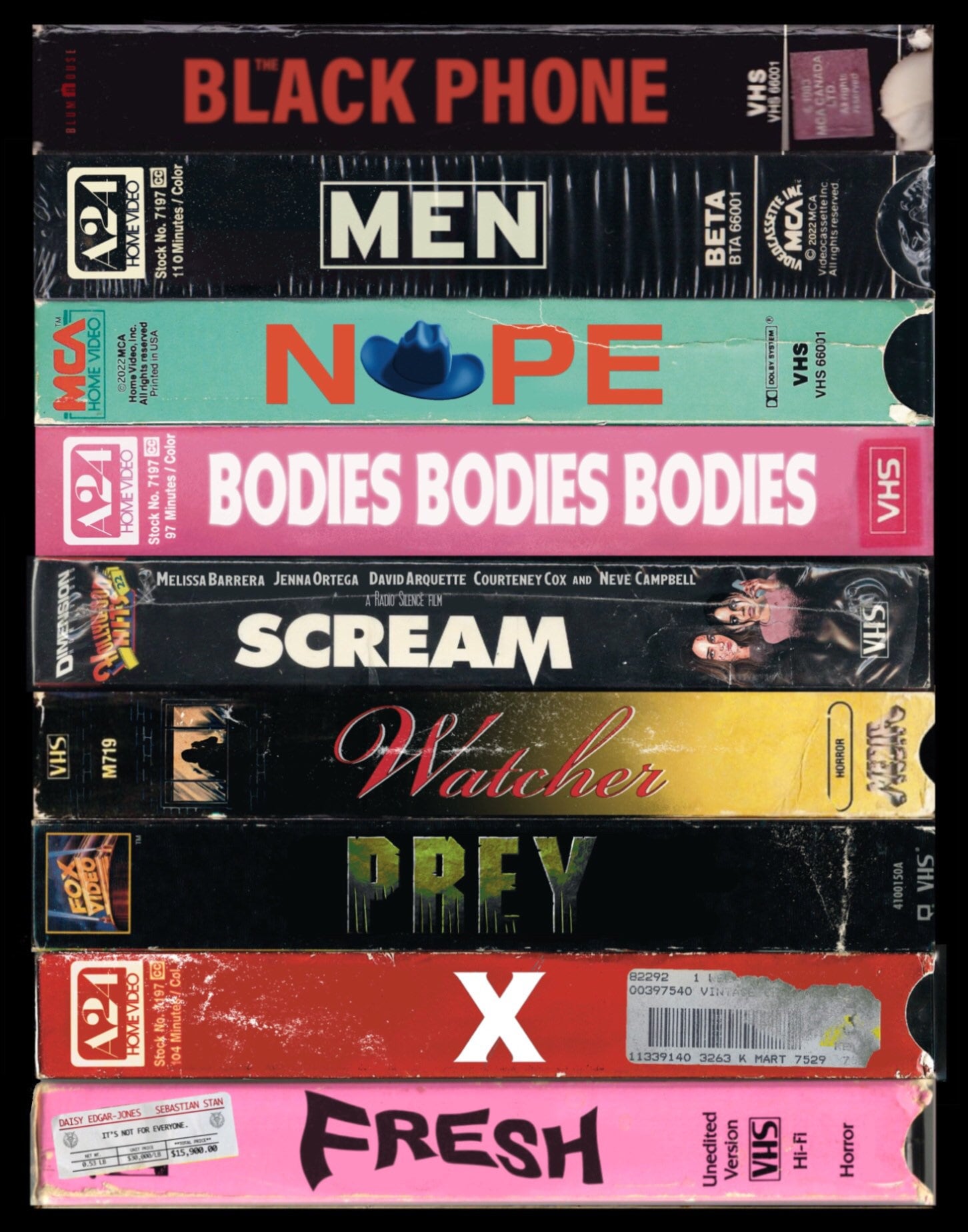 2022 Horror VHS Stack Etsy