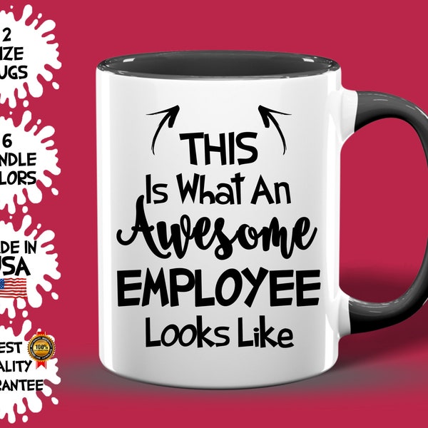 Impressionnante tasse d'employé, tasse d'employé personnalisée, meilleure idée de cadeau de tasse d'employé d'anniversaire, employé 2023, meilleur vendeur d'employé 2023, cadeau pour elle lui