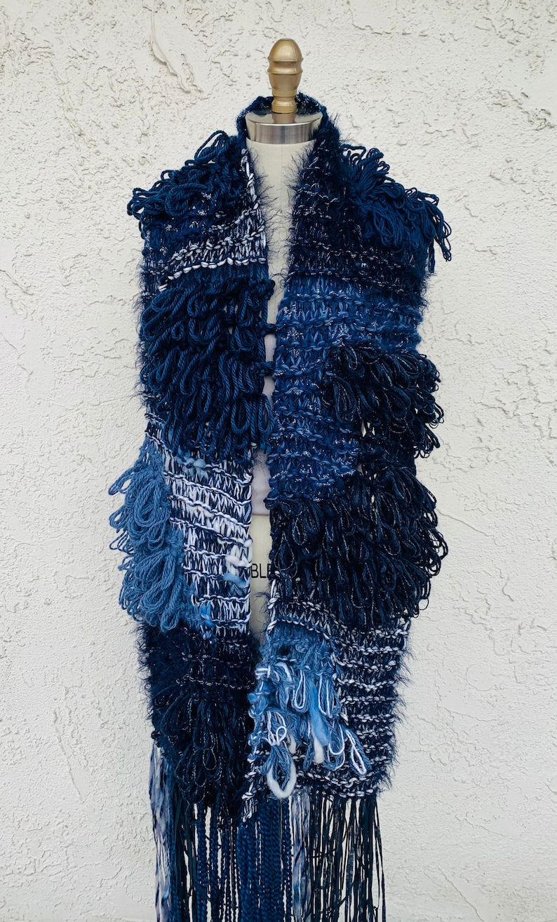 Loose Knit Shaggy Merino Wool Scarf Handmade Scarves Pashmina Scarves Fringed Scarf Shaggy Scarf Scarf Gift for Her