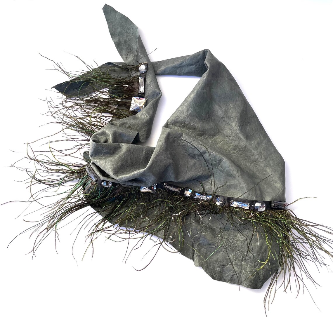 Leather cowl/leather neck scarf luxurious accessory Etsy