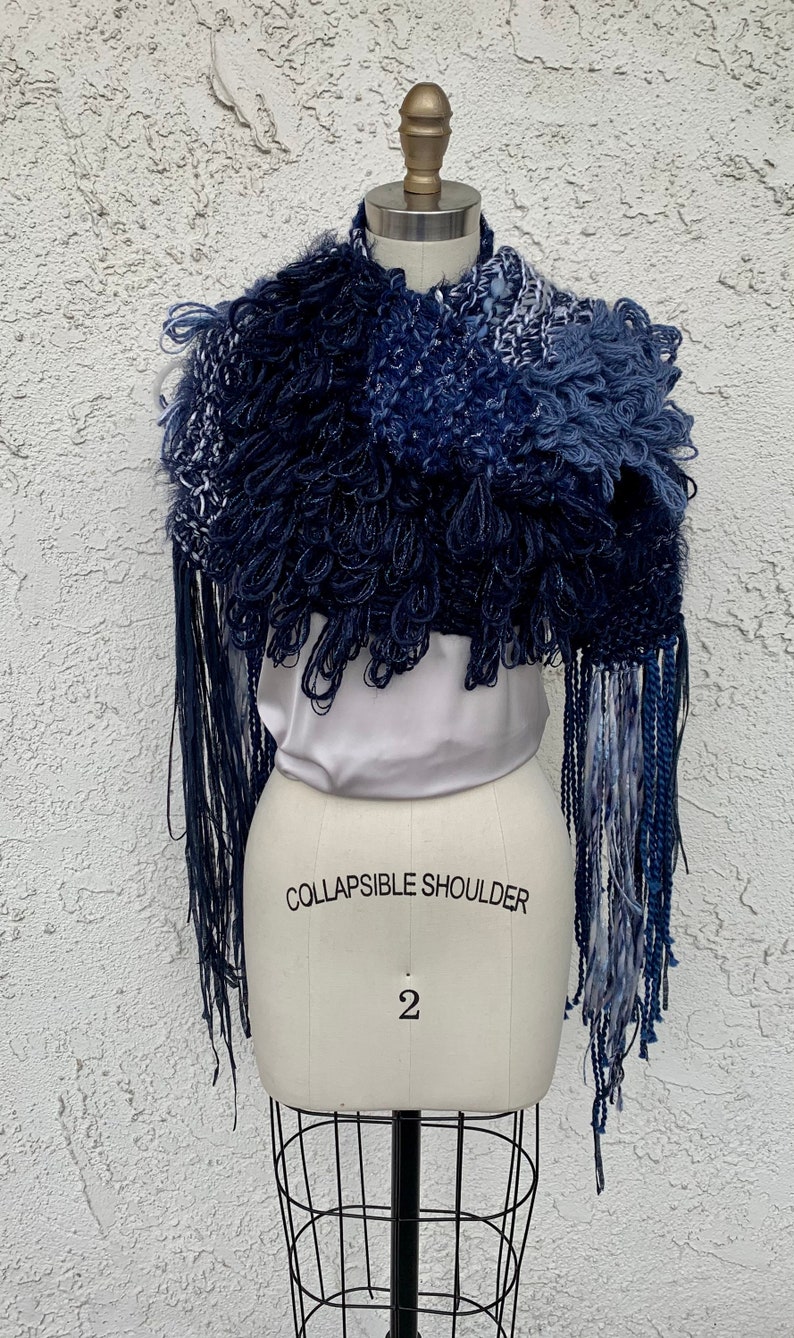 Loose Knit Shaggy Merino Wool Scarf Handmade Scarves Pashmina Scarves Fringed Scarf Shaggy Scarf Scarf Gift for Her