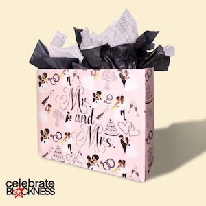 African American Wedding Gift Bag Black Couples Mr. & Mrs.