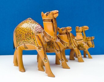 Antique Vintage Indian Brass Camel Cart Showpiece Home Decor Statue Figurine