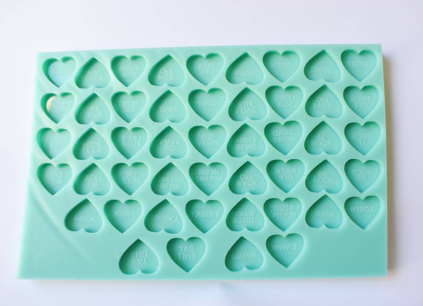 Candy Heart Silicone Mould Naughty Nice Sweet Rude Sayings Etsy