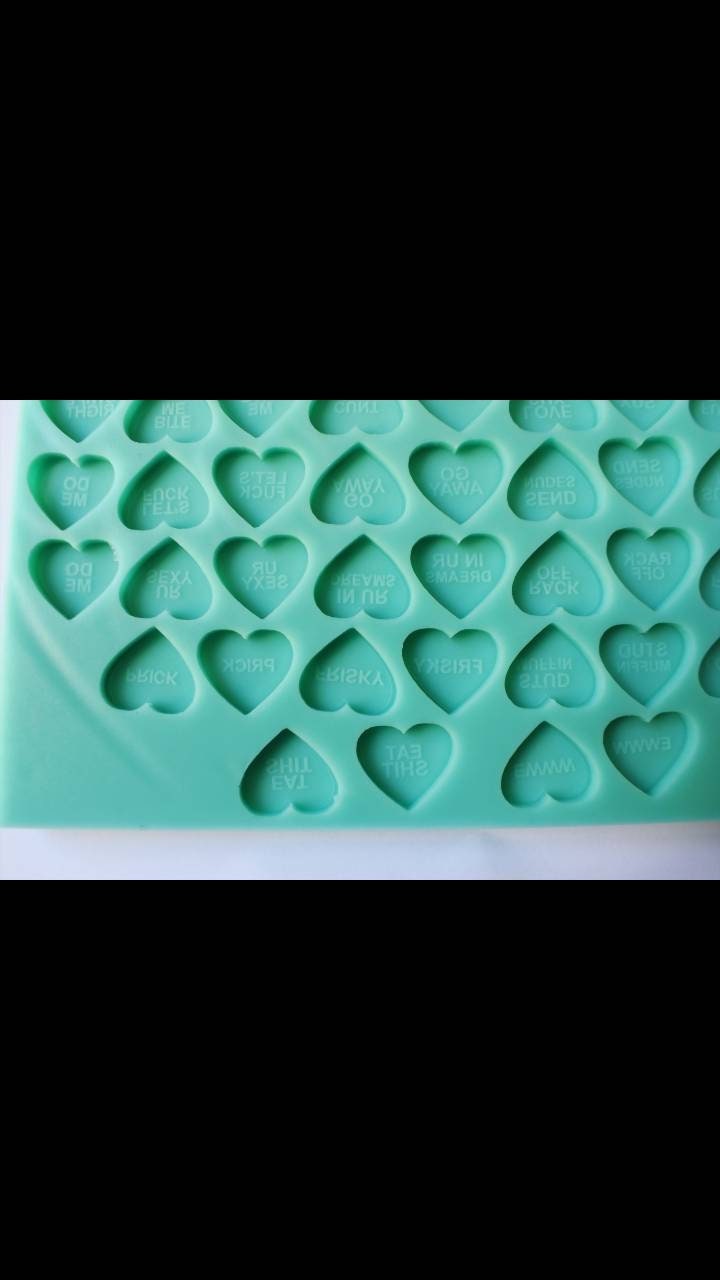 Candy Heart Silicone Mould Naughty Nice Sweet Rude Sayings Etsy