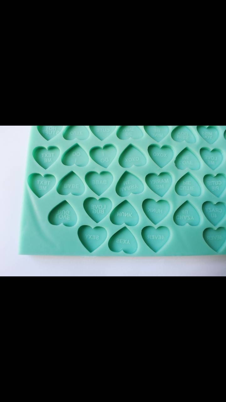 Candy Heart Silicone Mould Naughty Nice Sweet Rude Sayings Etsy