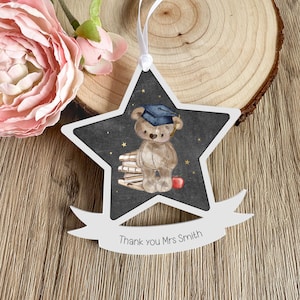 Personalised Teacher Thank You Gift, Acrylic Banner Star, Hanging Decoration, End of Year Gift, Graduation, School Nursery Teacher TA Gift