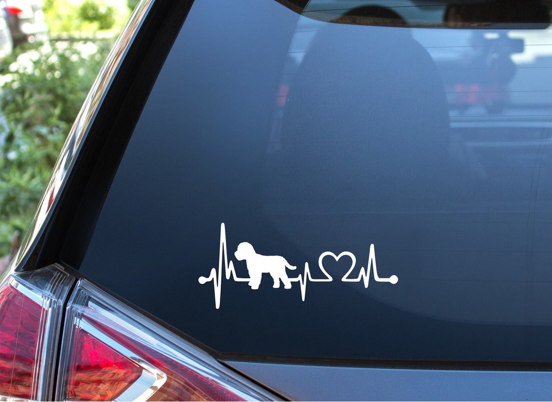 Cockapoo Heartbeat, Vinyl Car Decal Sticker, Puppy, Dog, Furbaby ...