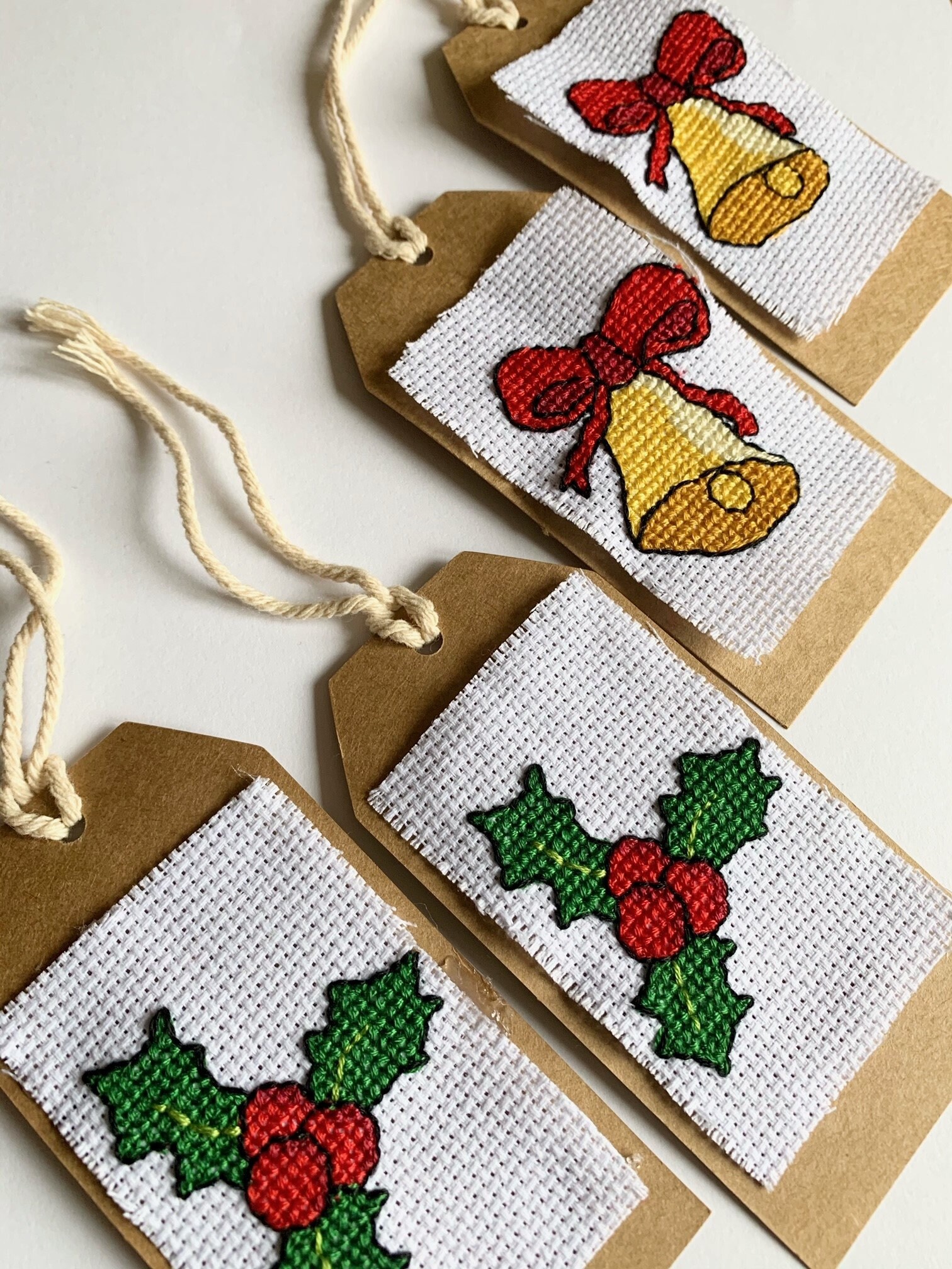 CHRISTMAS GIFT TAGS 4 Christmas Crossstitch Gift Tags Etsy New Zealand