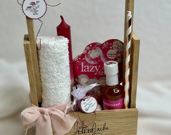 Little time out - moment of happiness - feel good set - live love laugh - candle - bubble bath - wood - gift box - gift set - poutpouri