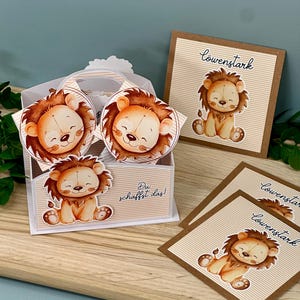 Handgefertigtes Box für kleine Löwen - Kindergeburtstag - Du schaffst das! - Löwenstark - Affirmation - Belohnung Arztbesuch