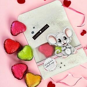 Mother's Day greeting souvenir gift goodie little something small greeting chocolate heart table decoration mouse declaration of love image 5