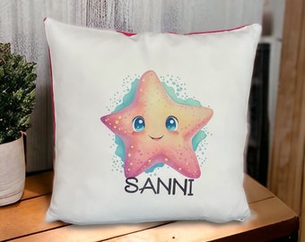 Pillowcase - Pillow - Starfish - 40 x 40 - First day at school - Children's birthday - Farewell kindergarten - Birth