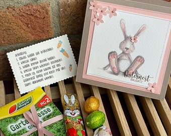 Easter nest kit - Easter greetings - Easter bunny - Easter gift - souvenir - little thing - bunny - chocolate - voucher packaging - funny