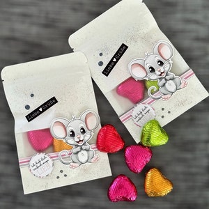 Mother's Day greeting souvenir gift goodie little something small greeting chocolate heart table decoration mouse declaration of love image 4