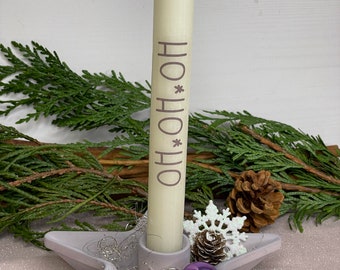 Star candle holder - Christmas candle - candle holder for stick candles - lilac - decoration - Christmas gift - elves gift