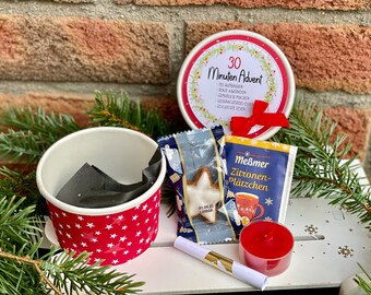 30 minutes advent in a cup - tea time gift - souvenir - small gift - elves gift - Christmas time