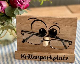 Brillenhalter - Brillenparkplatz - Brillengarage - Aufbewahrung Brille  - Holz