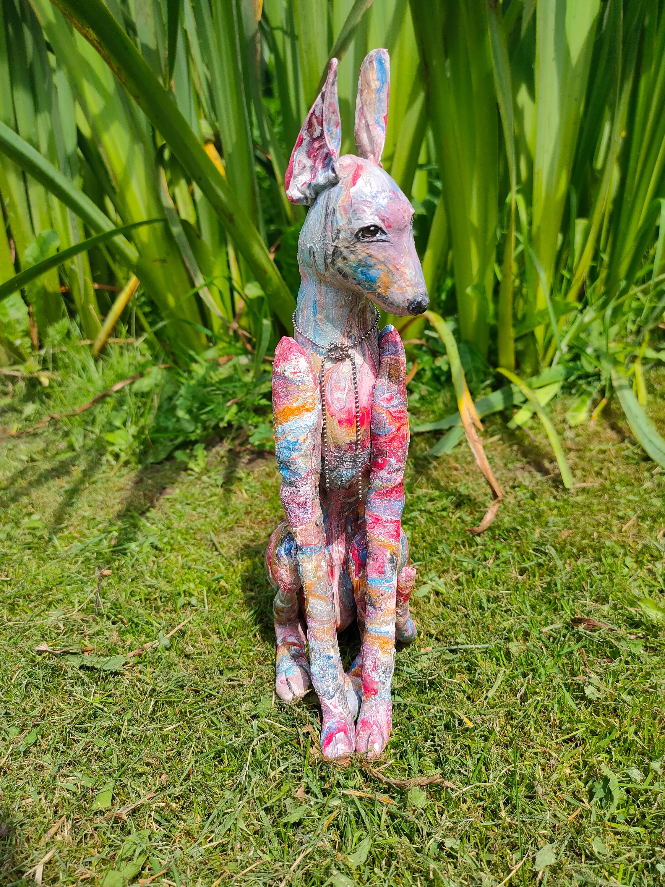 Roter Hund Statue Greyhound Statue Stoff Skulptur Textil Etsy