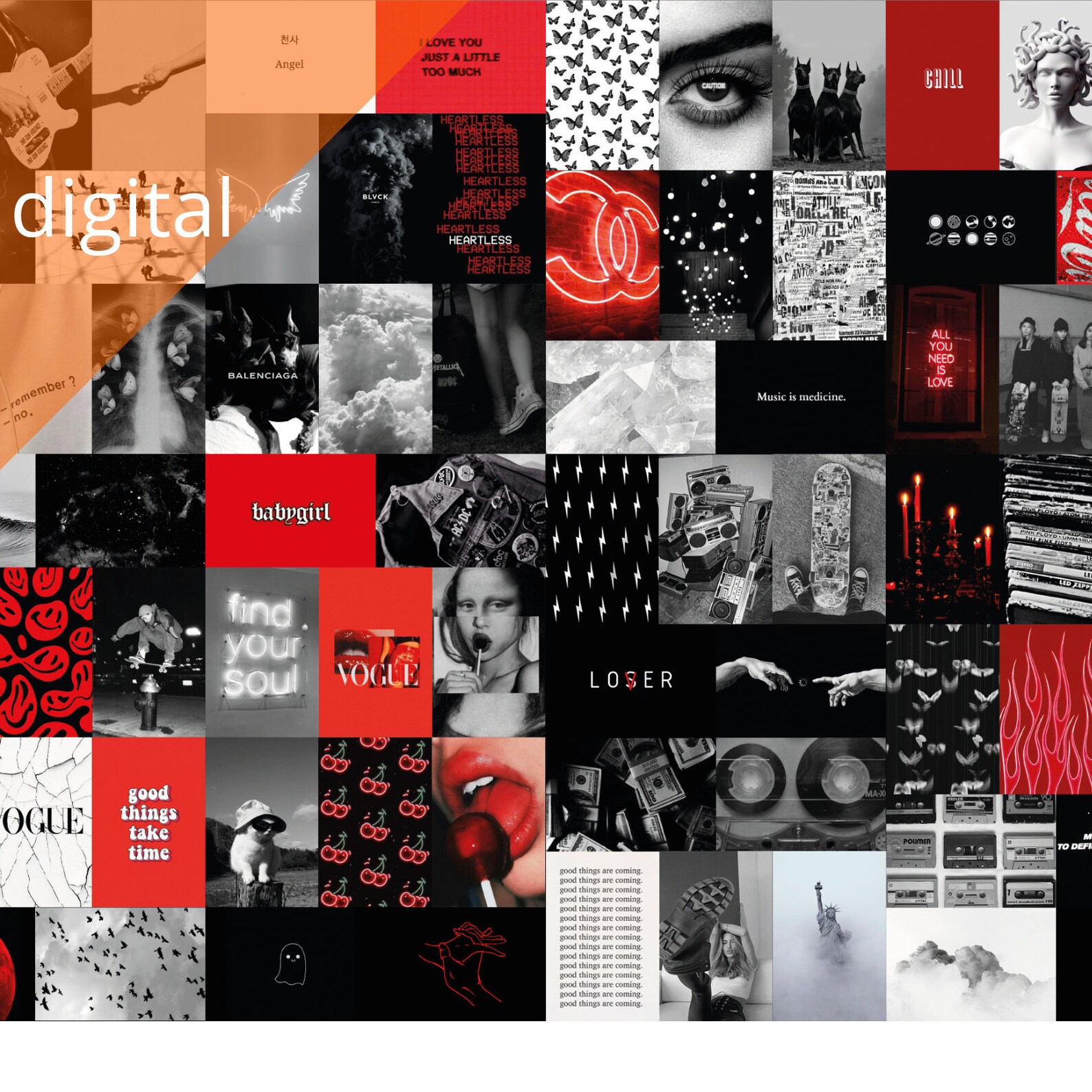 72 pcs Grunge Wall Collage Kit DIGITAL DOWNLOADS | Etsy